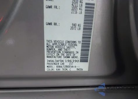 2013 Nissan Altima 2.5 Sv z USA, uszkodzony, nr VIN 1N4AL3AP3DC196390